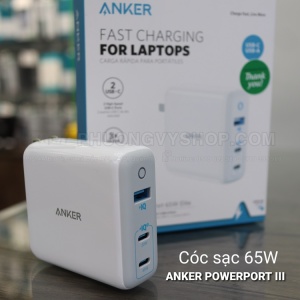 Cóc sạc Anker PowerPort III 3-Port Lite 65W (A2034P21)